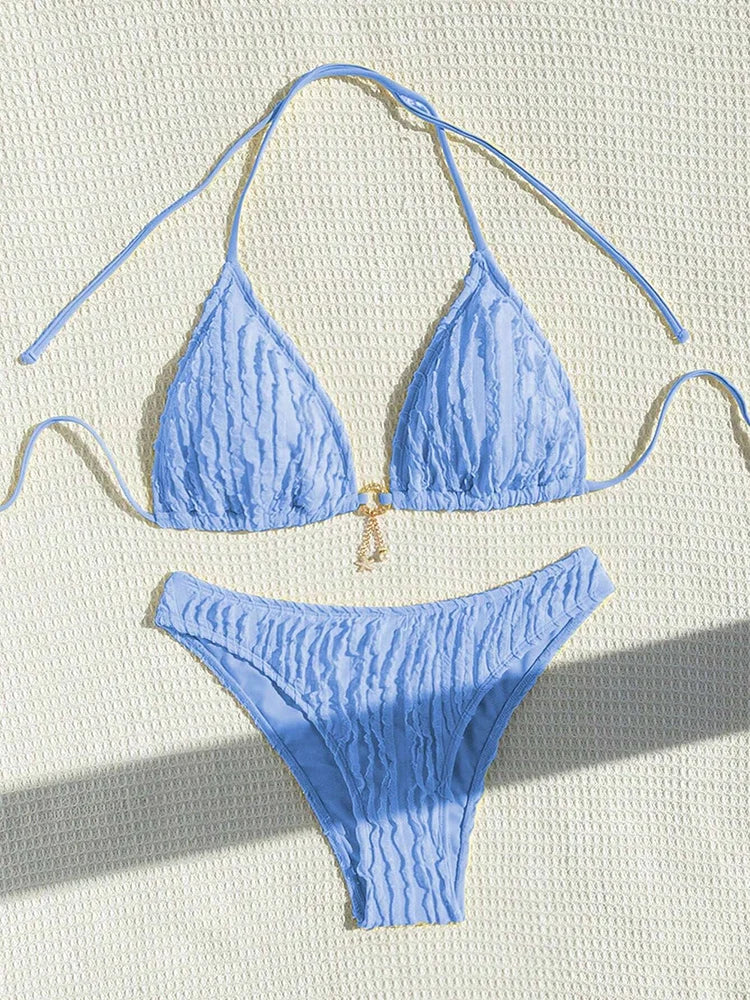 Sexy Bikinis Sets Two-piece Women's Swimsuit Ruffled Halter Neck Bikini 2026 Female Swimwear for Woman Beach Wear Bathing Suit