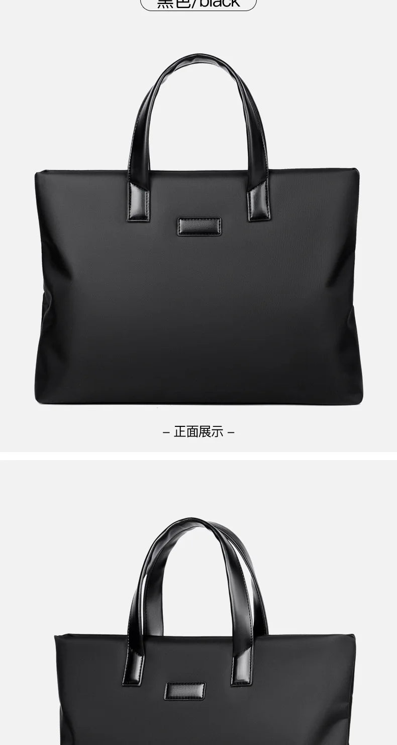 2026 Briefcase Fashionable Handbag Large Capacity Business Briefcase Waterproof Document Bag Men's Business Travel Big Handbag