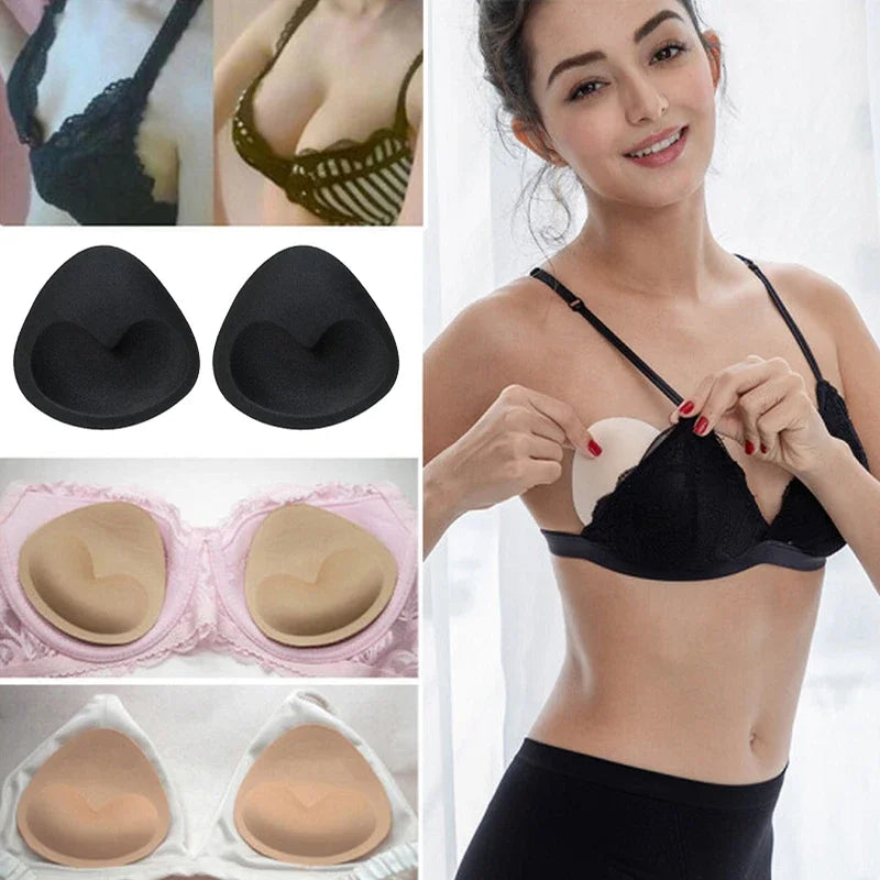 1Pair Woman Swimsuit Pads Sponge Foam Push up Enhancer Chest Cup Breast Swimwear Inserts Triangle Bra Pad