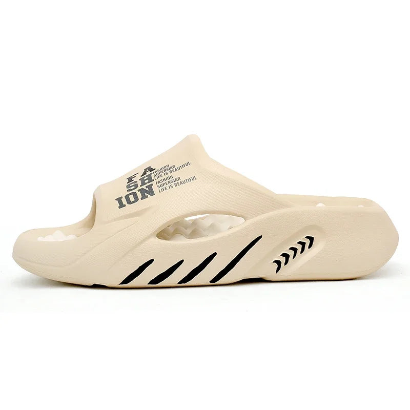 Comwarm New Men Massage Slippers Slides Indoor Outdoor Sandals Beach Casual Shoes Comfortable Sole Men's Slippers Big Size 38-47