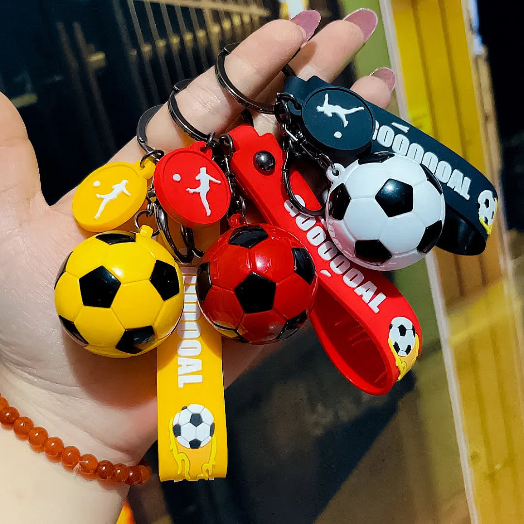 Football Keychain For Fan PVC Soft Glue Soccer Pendant Keychain Accessories Bag Decoration Qatar Cup Souvenirs Key Chain Gifts