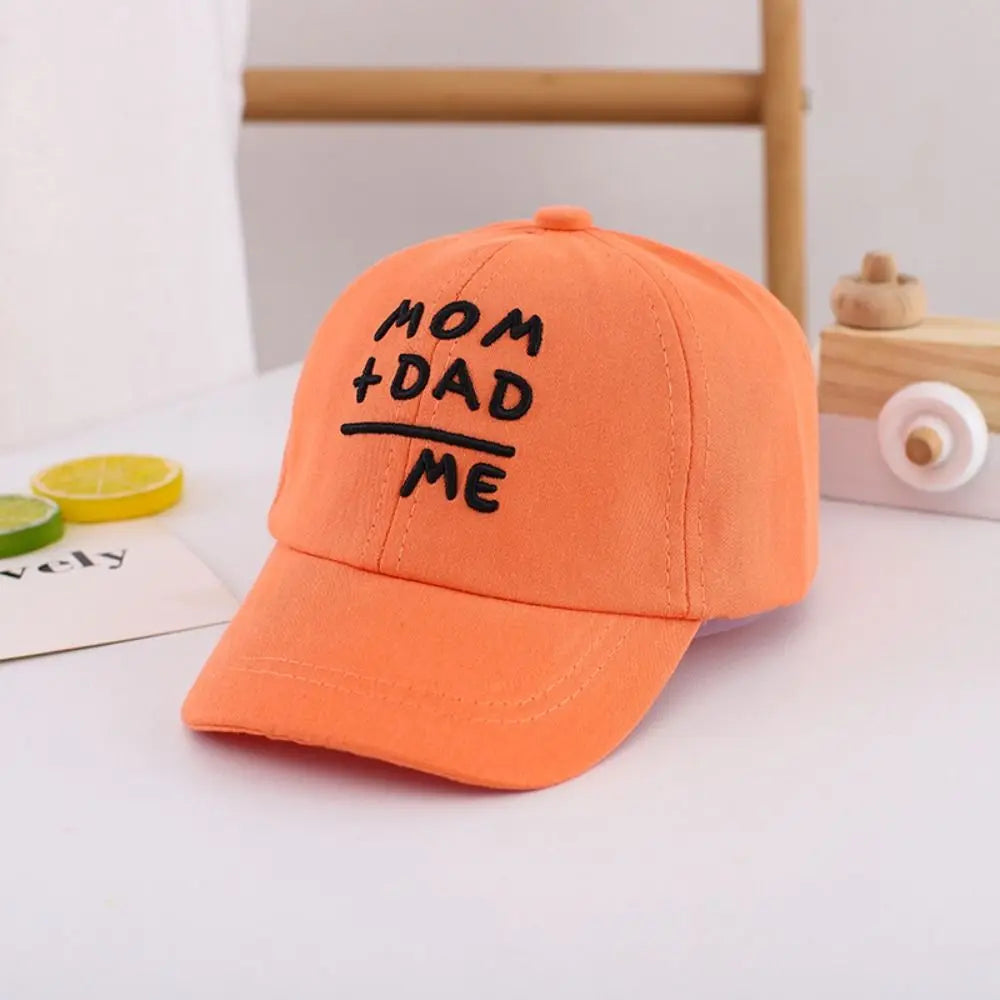 Children's Hats Spring Autumn Boys Girls Duckbill Hats Casual Baby Caps Fashion Cute MOM+DAD=ME Embroidery Sun Hats