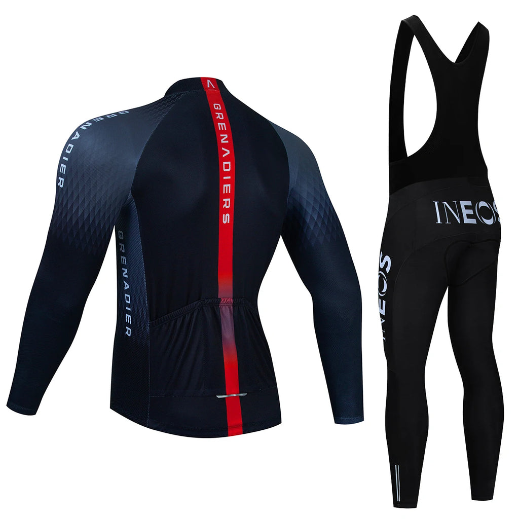 Ineos Grenadier Pro Team Tricuta Cycling Man 2022 Men's Bicycle Clothing Gel Clothes Jacket Bib Jersey Set Winter fleece Suit