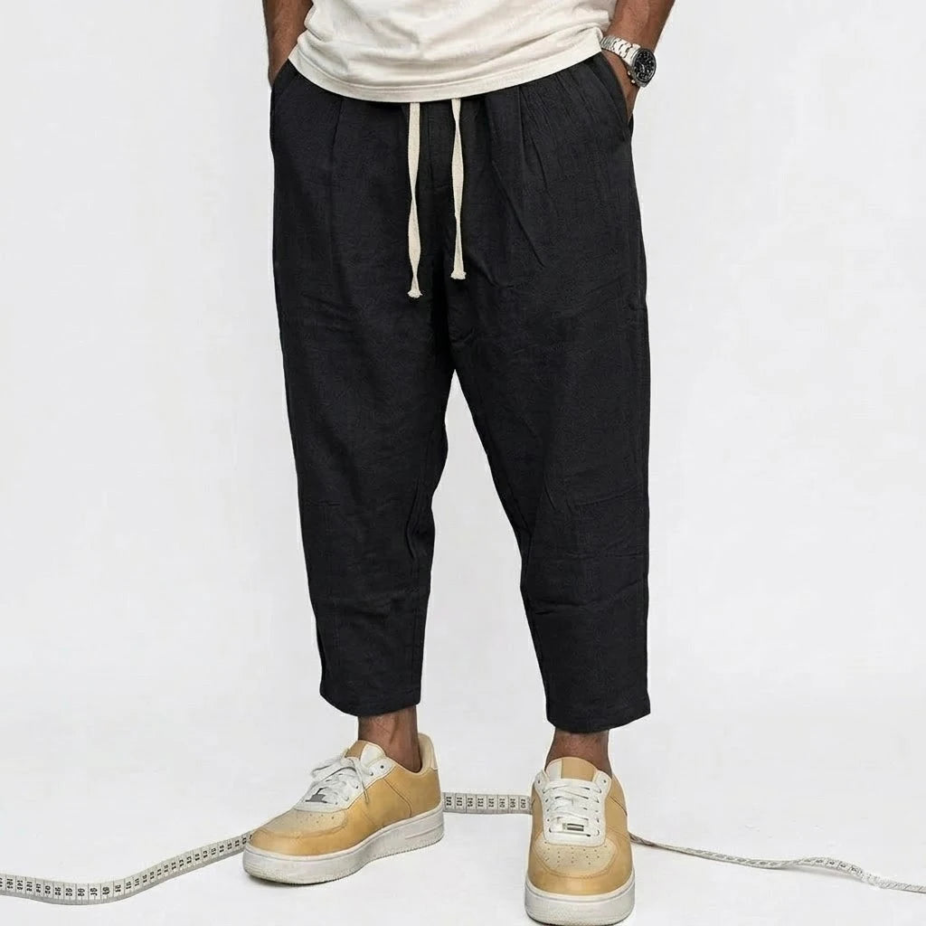 New Linen Pants Man Summer Casual Pants for Men Gym Man Baggy Pant Beach Loose Hawaiian Pant Lightweight Men's Cotton Work Pants