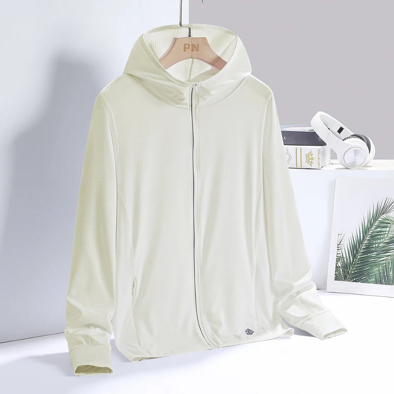 YJKVUR Unisex Summer New UPF 50+ UV Sun Protection Hoodie Jacket Men Women Lightweight Hiking Outdoor Long Sleeve Sun Shirt Coat