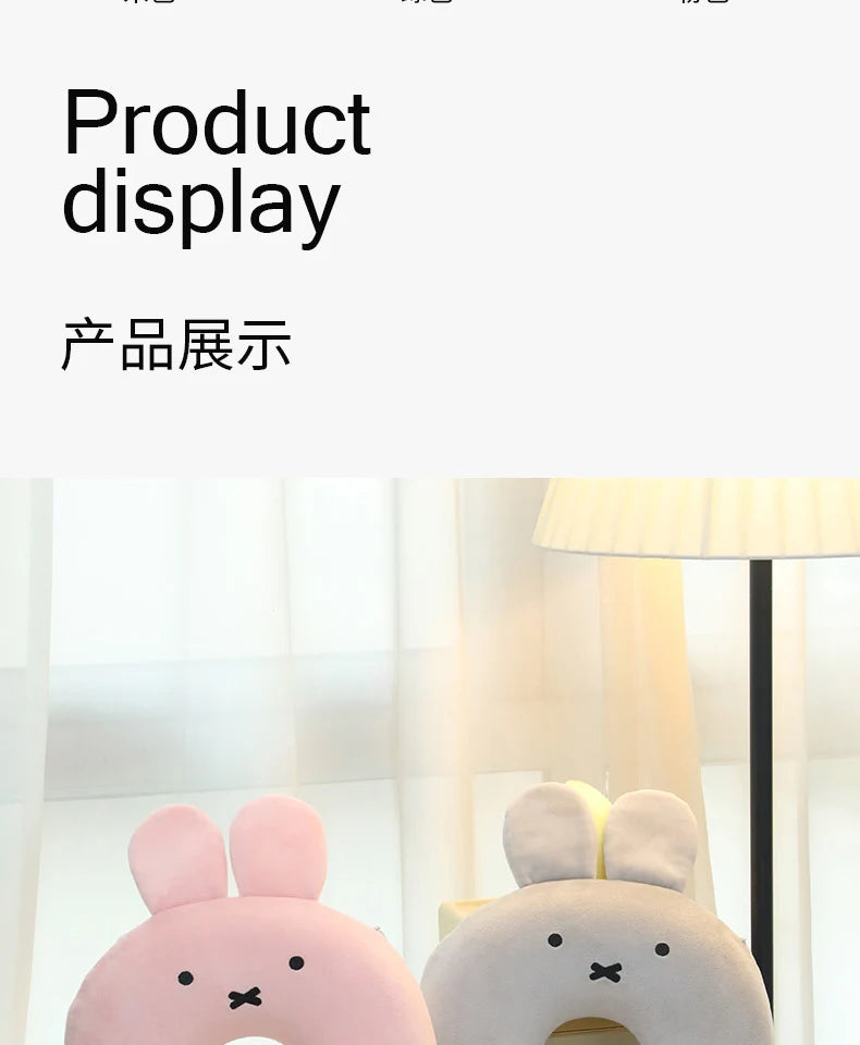 Cartoon Miffys U Pillow Cute Rabbit Memory Foam Neck Pillow Office Airplane Car Pillow Sofa Cushion Decoration Birthday Gifts