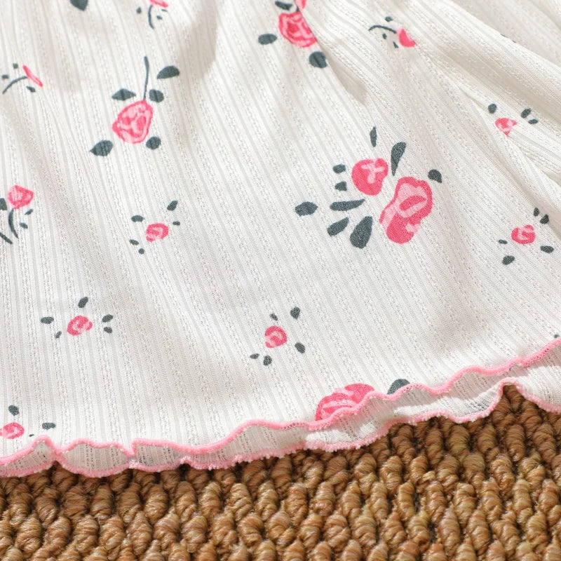 Women's Summer Spaghetti Strap Top and Shorts Pajama Sets Ladies Cherry Heart Print Sleepwear Cute Bowknot Sexy Loungewear S-XL