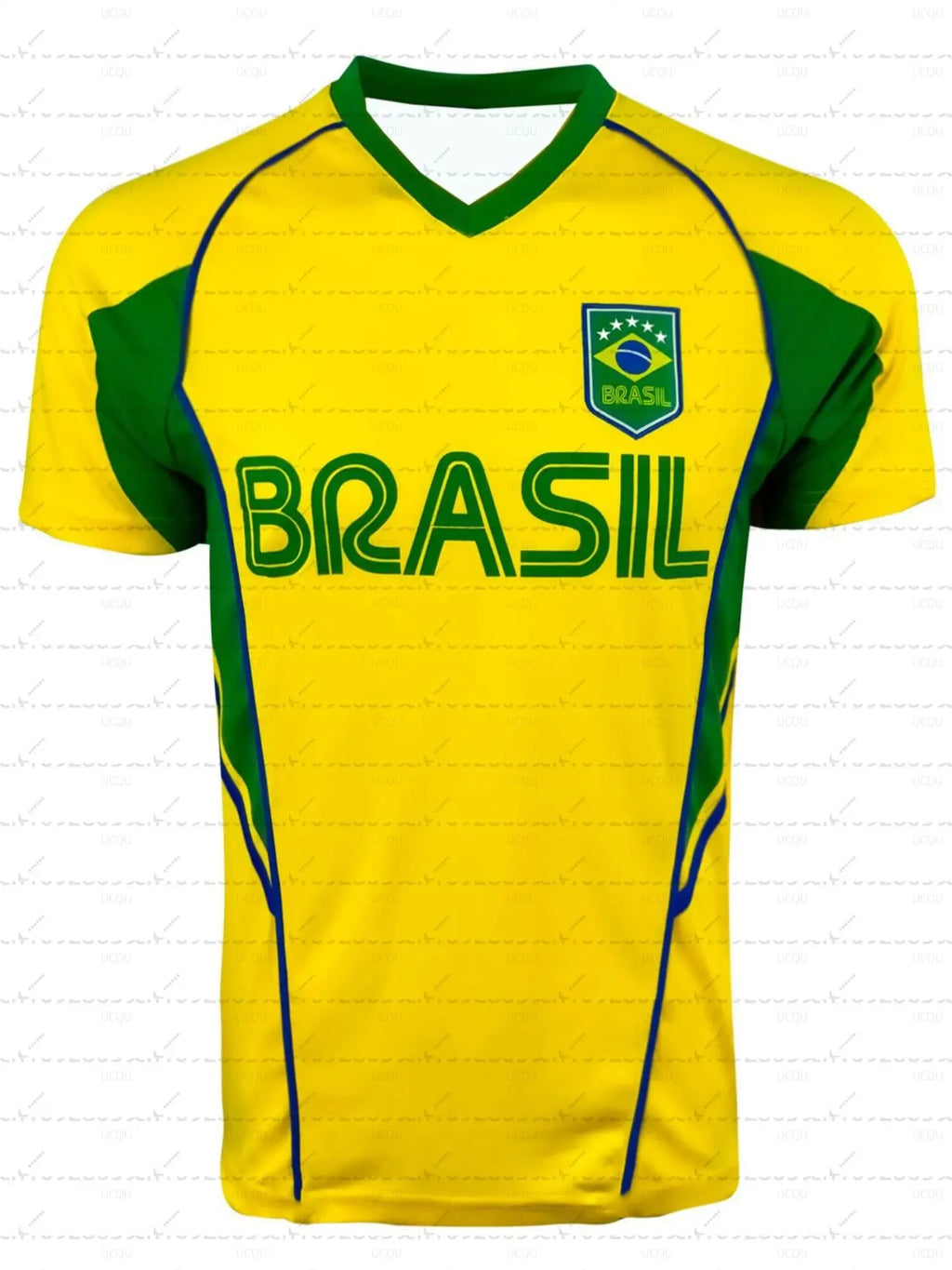 Brazil flag Soccer Team Sports Jersey Top Loose Fast Drying Breathable Short Sleeved Summer Men's Outdoor Fitness T-shirt