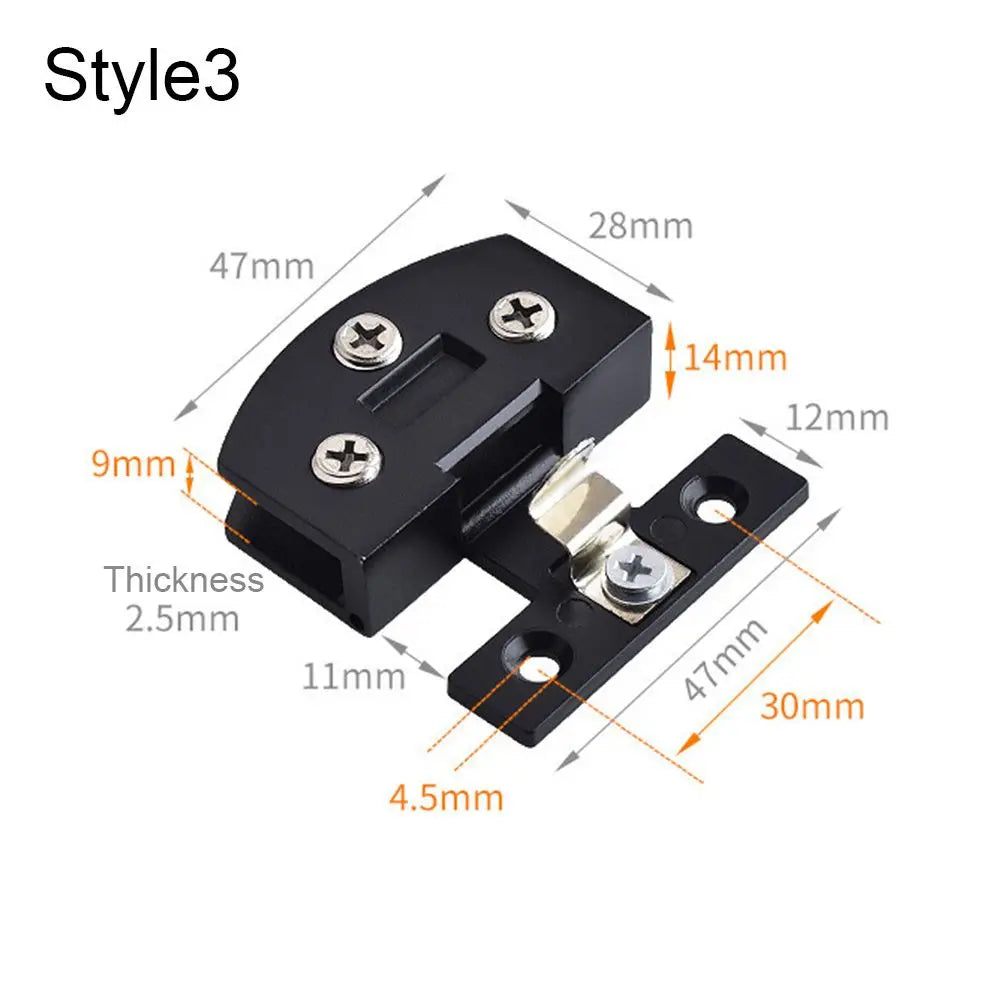 Home No Hole Hardware Furniture Supplies Cabinet  Hinge Clip Window Accessories Glass Door Hinge