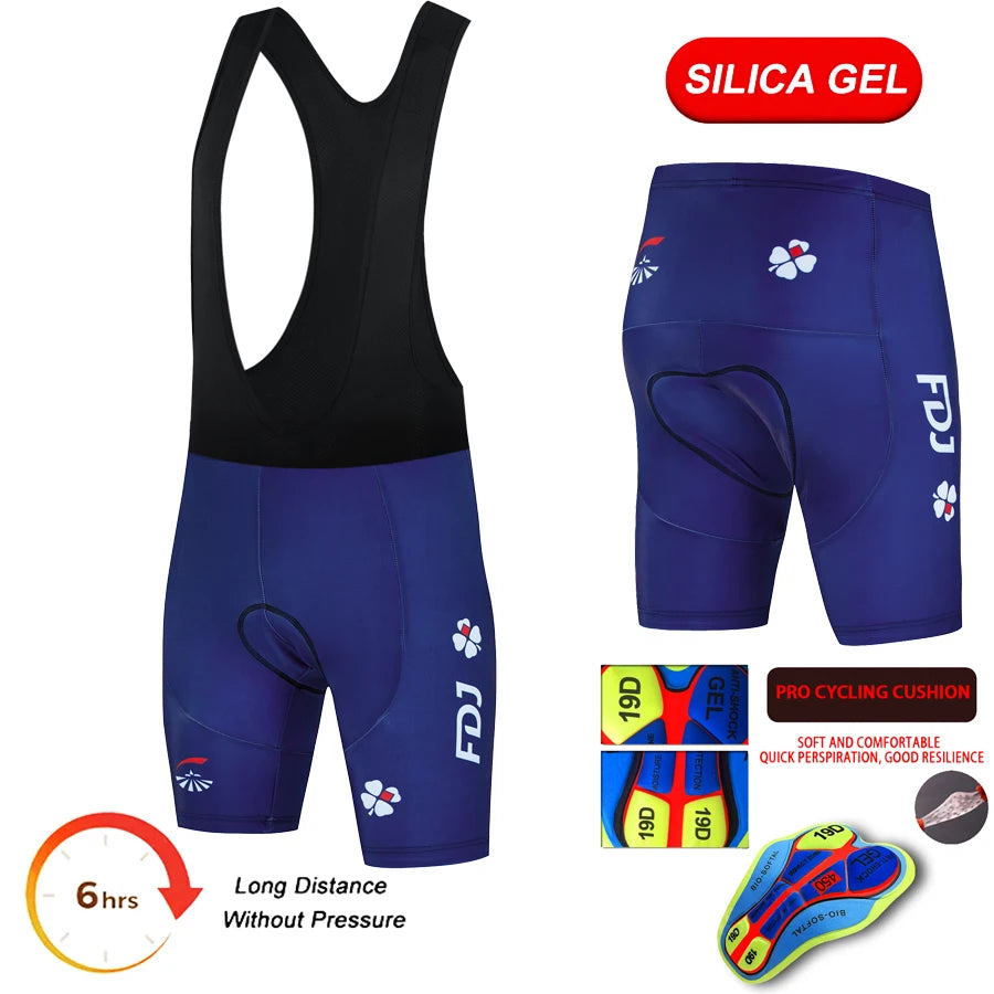 2026 FDJ Shockproof Summer Cycling Shorts 19D Gel Pad Cycling Short Pants Mountain Bike Shorts Cycling Clothing Bicycle Clothes