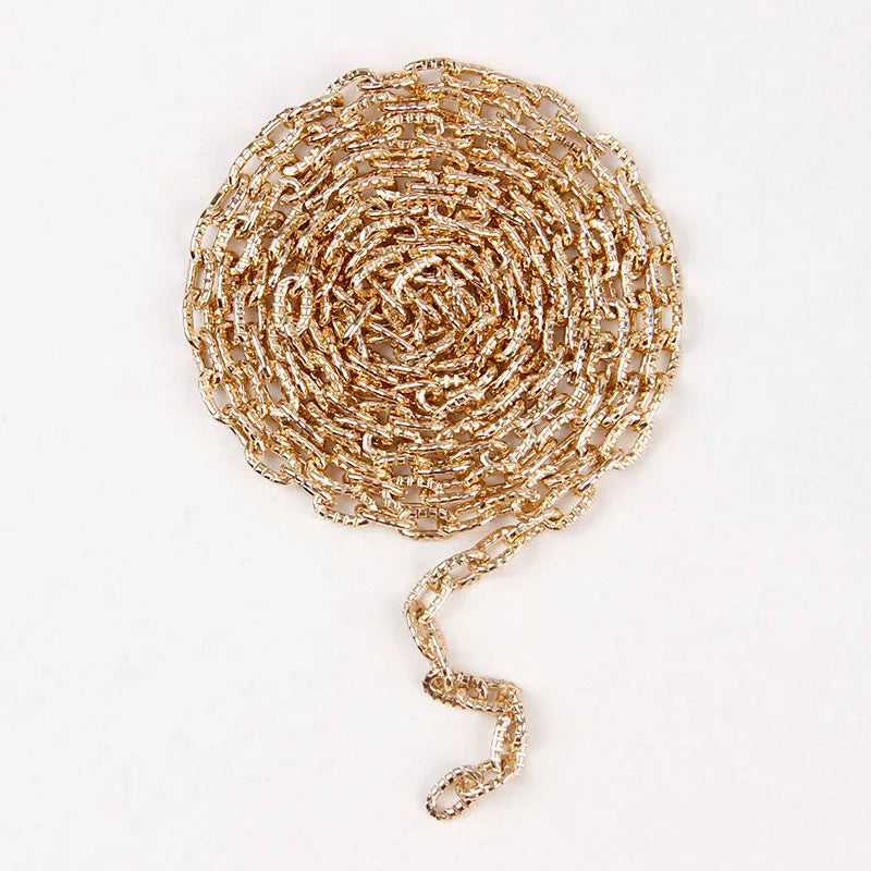 5 Meters Aluminum KC Gold Oval Shape Chains Bulk Fit Bracelets Findings Open Link Chain For DIY Fashion Jewelry Making Bag Parts