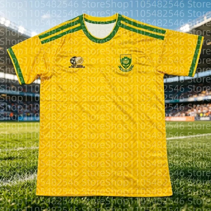 2026 South Africa Yellow Green Soccer Jersey Geometric Pattern Quick-drying Breathable Fan Edition Family Matching Outfit