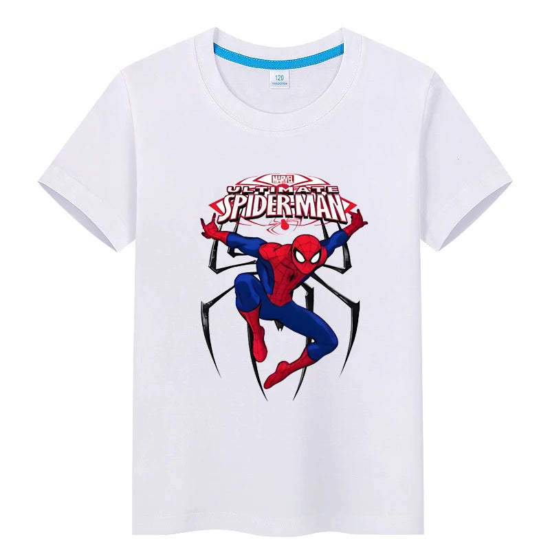 Kid's Iron Man Spider Man Retro T-shirt Printed Casual Harajuku Aesthetics Neutral Theme Superhero Fan Artwork Clothing