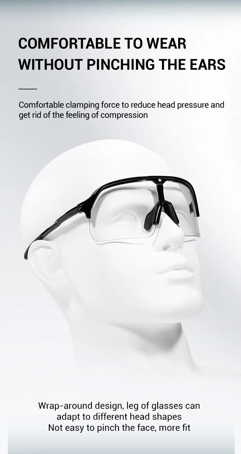 KAPVOE New Photochromic Hiking Eyewear Sunglasses Man Cycling Glasses Driving Bicycle Women MTB Bike Outdoor Sport UV400 Goggles