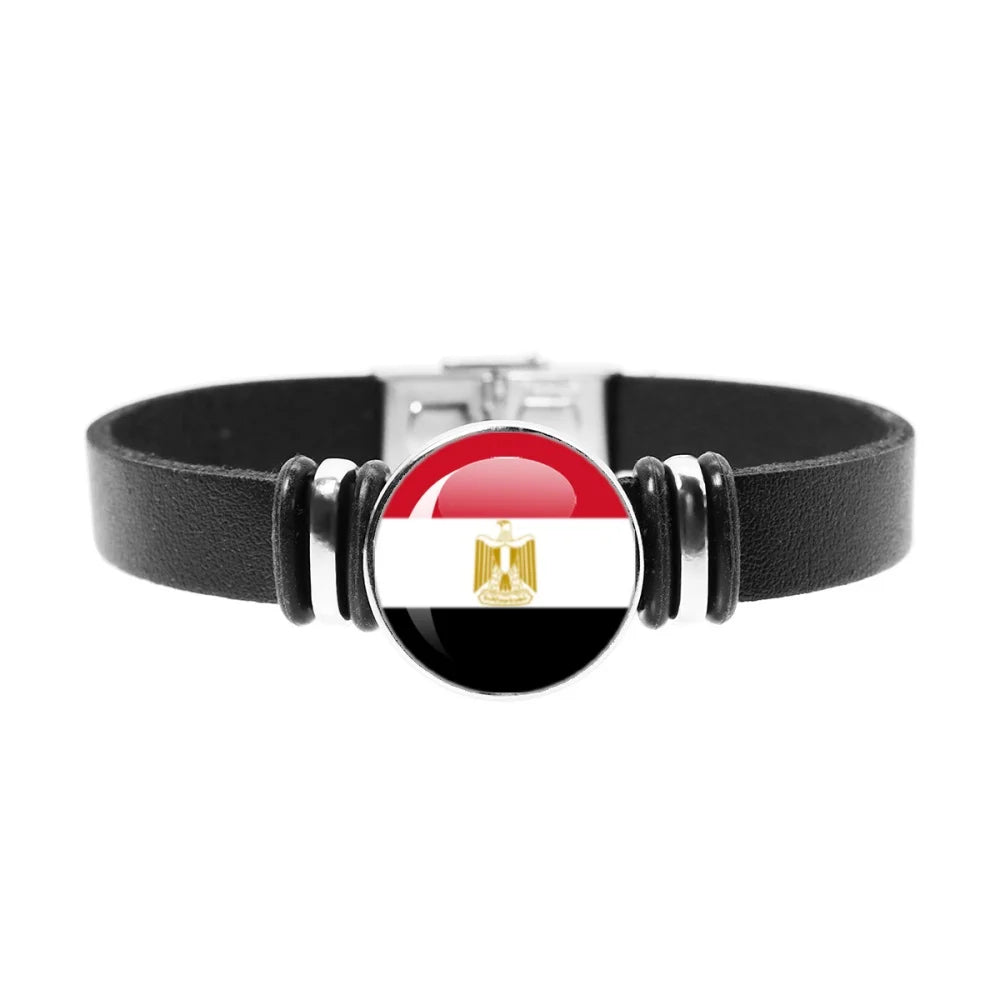 National Flag Bracelet Swiss Mexico Brazil Haiti Australia Germany Watch Strap Leather Bracelet Bangle Fashion Party Jewelry Gif