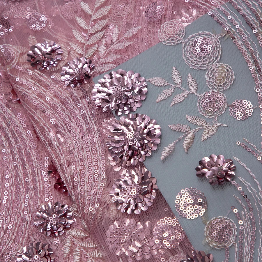 African French Mesh Lace Beads Fabric Luxury Nigerian Net Lace with Sequins Wedding Dresses For Women High Quality,5yards TY4771