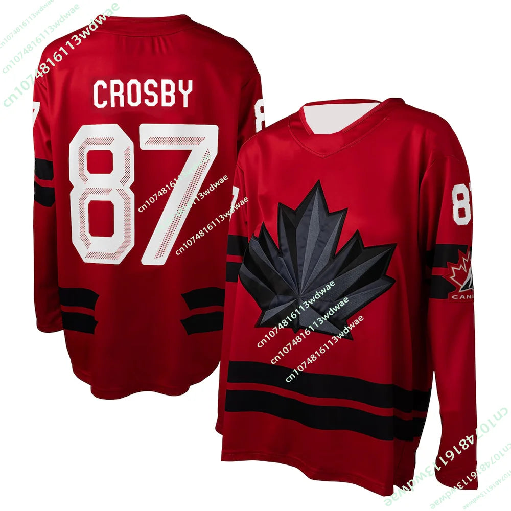 2026 New Arrival Canada Ice Hockey Game Jersey McDavid Fan Special Hockey Jersey Men's Long-Sleeve Athletic T-Shirt Family Kids
