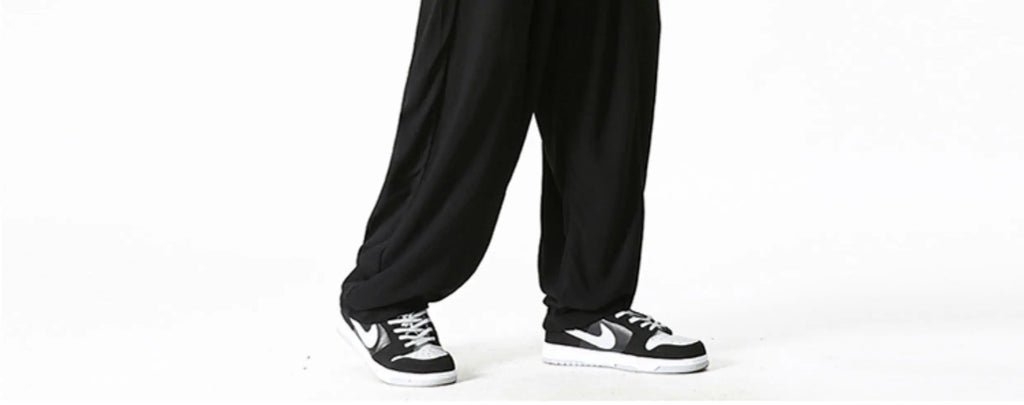 Summer Wide Leg Pants Men's Cotton Linen Harun Loose Pants Men Casual Elastic Waist Circumference Lantern Trousers Plus Size 5XL
