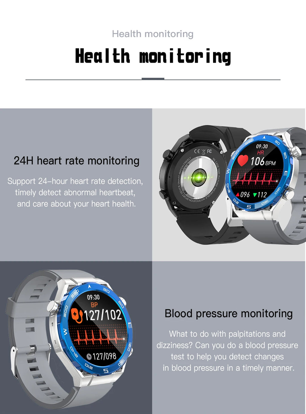 Smart Watch for Men Women Outdoor Activities Fitness Tracker Heart Rate Monitor Calorie Step Counter Sport Watch Music Play