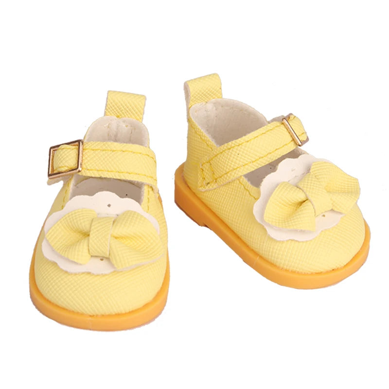 5.5cm Lovely Bow Doll Shoes For 14 Inch American& EXO Doll 1/6 New Mini Shoes Boots Accessories For 32-33 Russia DIY Doll,Nancy