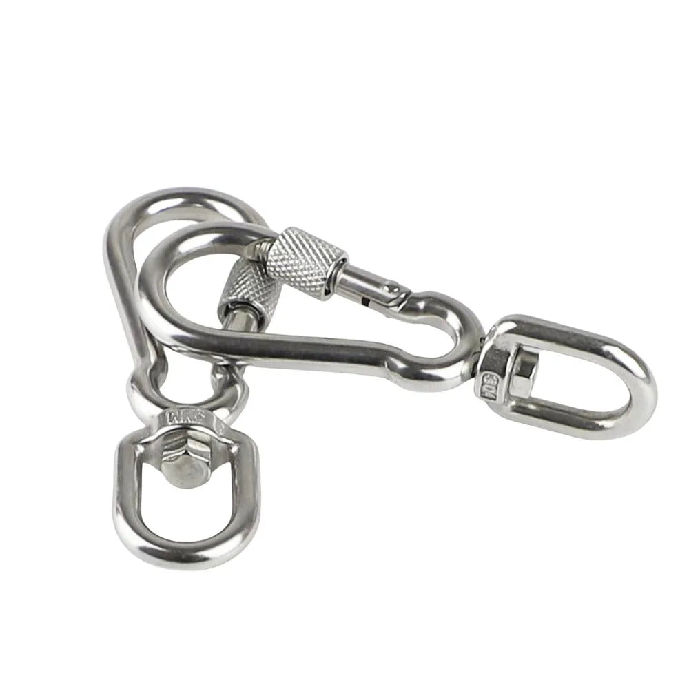 Stainless Steel Swivel Snap Hooks Locking Dog Leash Buckle Quick Release Buckle Carabiner Clips for Dog Walking Camping Backpack