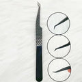 Customized Private LOGO False Lash Tweezers For Eyelash Extensions Boot Isolation Clip Tongs Black Perfect Close Nail Art Tools