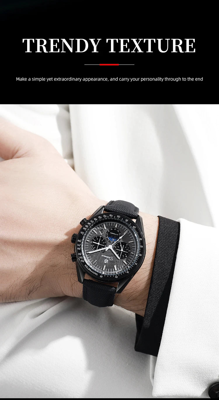 Automatic Watch for Men Stainless Steel Luminous Waterproof Moon Phase Man Watches Luxury Men's Mechanical Wristwatch
