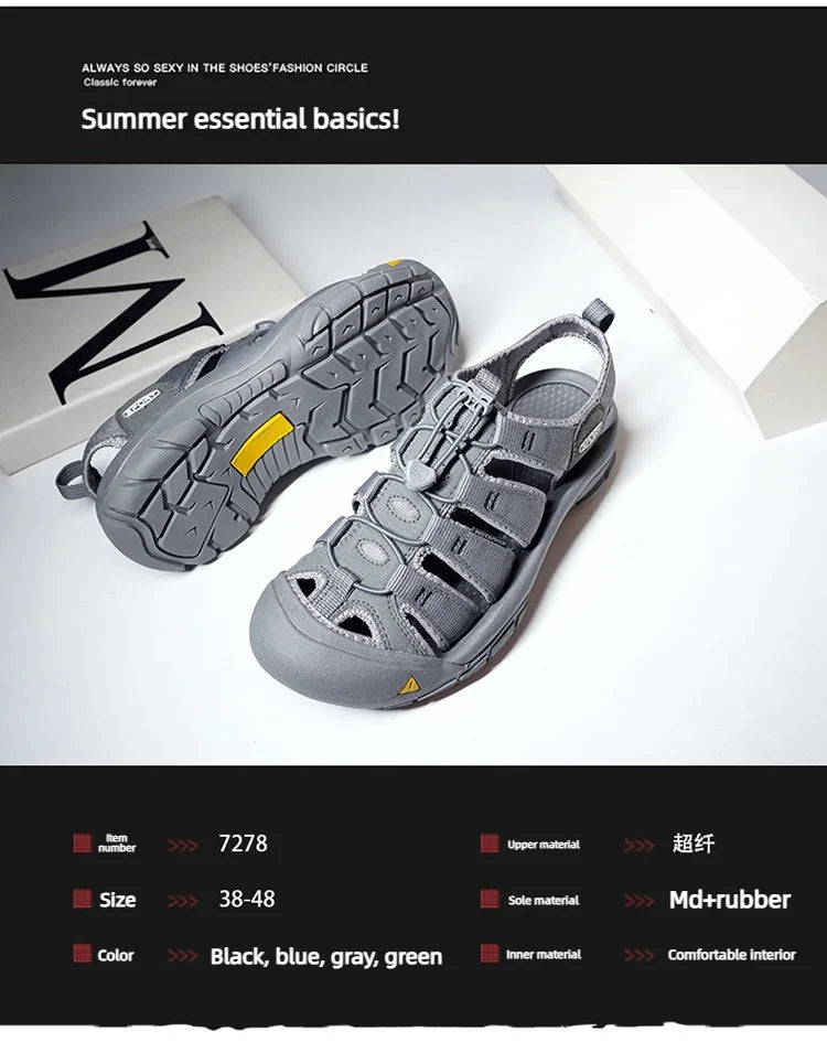 Fashion Men's Casual Mesh Outdoor Beach Sandals Light Breathable Shoe for Men Anti-slip Waterproof Sandal Man Comfortable Shoes