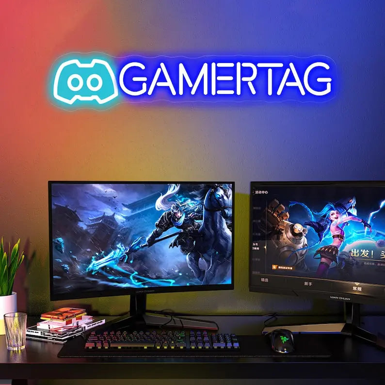 Custom Gamer Neon Sign Gamer Tag Sign Game Room Decor Gaming Wall Art Gaming Led Light Gift for Boyfriend Father Day Gift