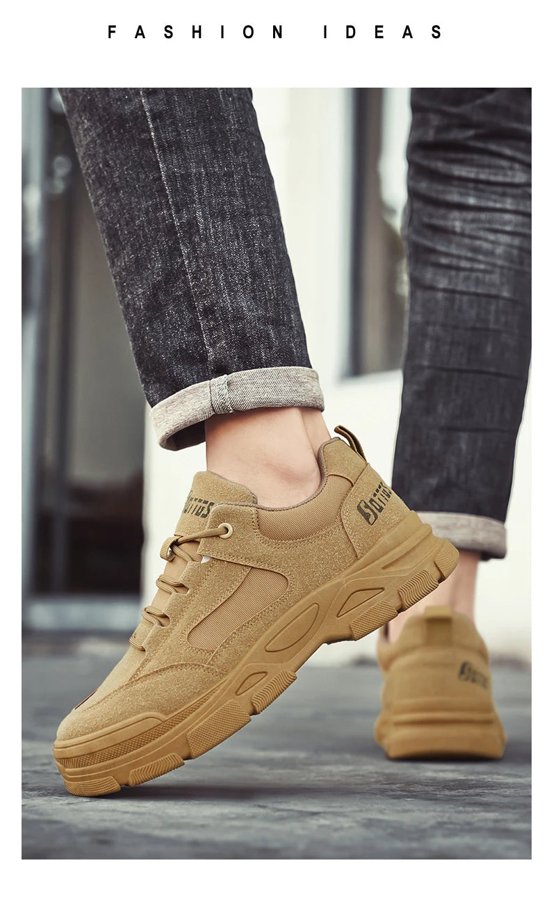 Hiking Shoes Sporty Simple Comfortable Men's Spring New Breathable Anti Slip Wear Breathable Fashionable Trendy Board Shoes