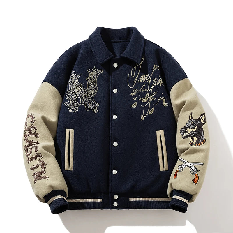 Man Baseball Jacket Winter Letter Embroidery Varsity Jacket Women American Vintage Coat Warm Fashion Hip Hop Original Original
