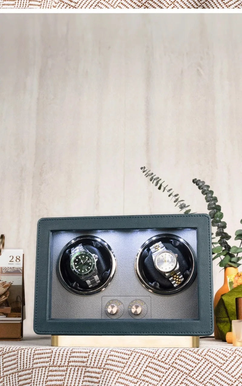 PU Leather Watch Shakers Mute Automatic Watches Winders Collection Protect Mechanical Watches Shaker Transparent Window Winder