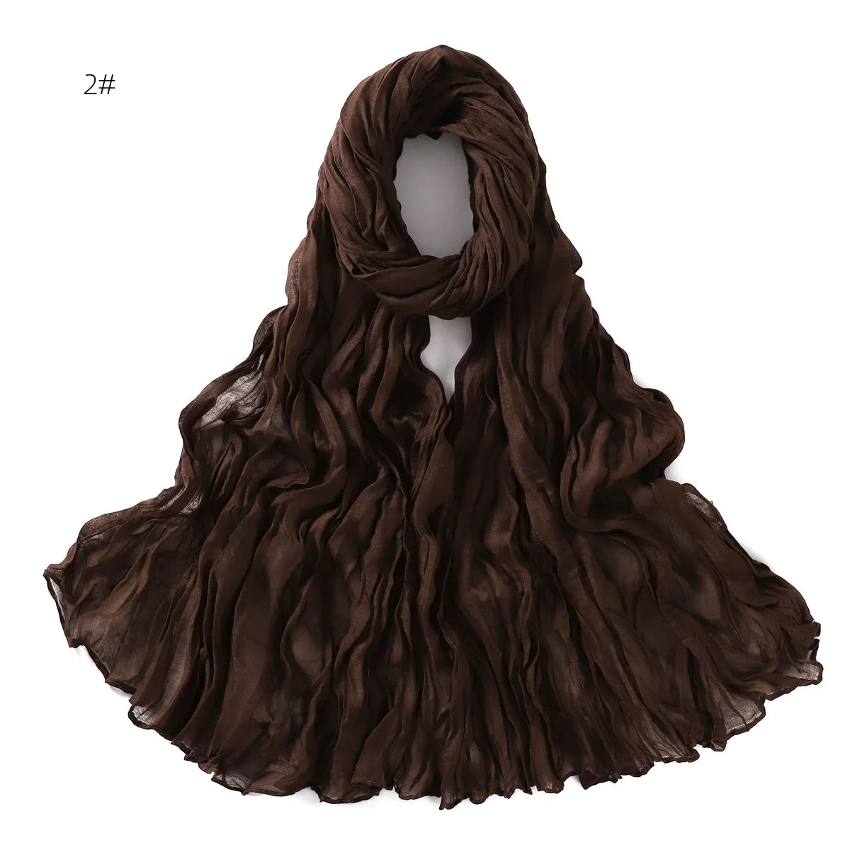 Crumpled Scarf For Women Girls Students Spring New Solid Color Cotton Voile Thin Scarves Soft Knitting Shawl Female Wrap Shawls