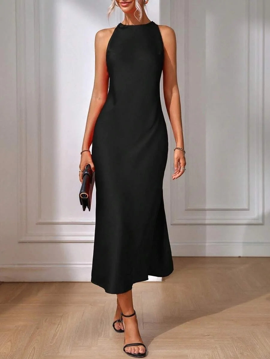 2025 Dress Women Female Clothing Fashion Elegant Evening Party Dresses Satin Dress for Women Spring and Summer Sleeveless Slit