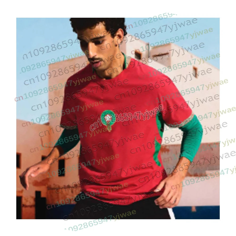New Morocco Soccer Jersey Summer Women Men's Oversized Training Football Shirt Fans Version Breathable Sport Kid/Adult T-Shirt