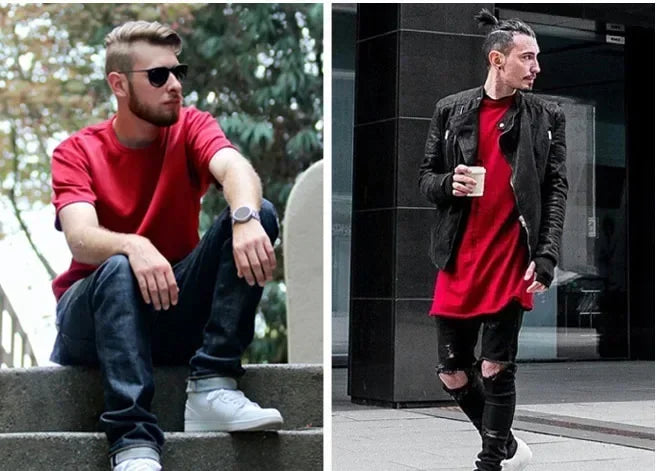 2026 MRMT High Street Arc Hem Mens T Shirt High Quality Cotton Men T-Shirt Lengthened Over Size Man Tops Tees For Male Tshirt