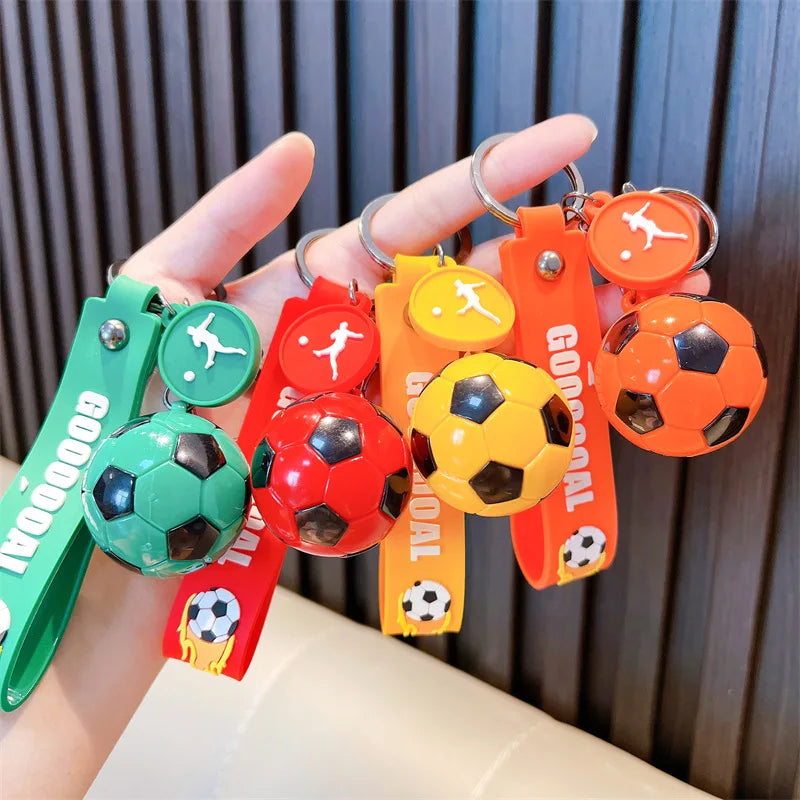 Football Keychain For Fan PVC Soft Glue Soccer Pendant Keychain Accessories Bag Decoration World  Cup Souvenirs Key Chain Gifts