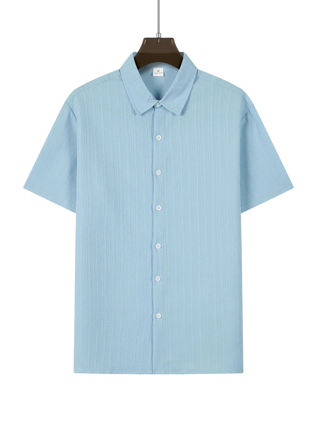 Shirt  Hawaiian Shirt Short Sleeve Cardigan Striped Lapel Solid Color All-match Breathable Quick Drying Men's Casual Shirt
