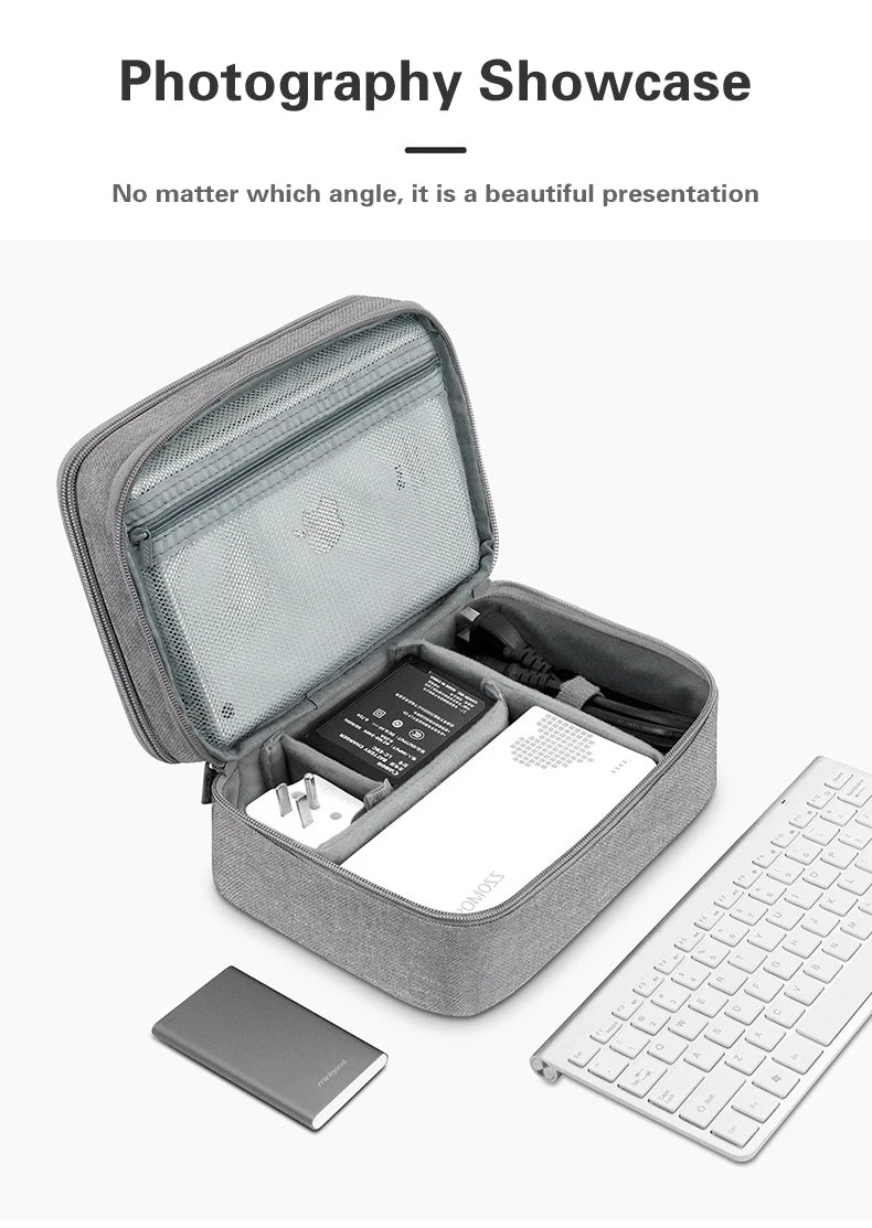 Large Capacity Travel USB Gadget Cable Bag Headphone Storage Box Data Cable Storage Bag Hard Disk Charger Power Bank Organizer