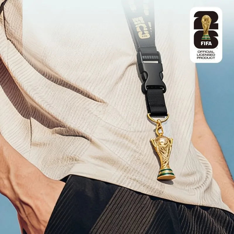 Official Licensed FIFA 2026 World Cup USA Canada Mexico Black Trophy Lanyard Football Fans Neck Strap Pendant Accessories
