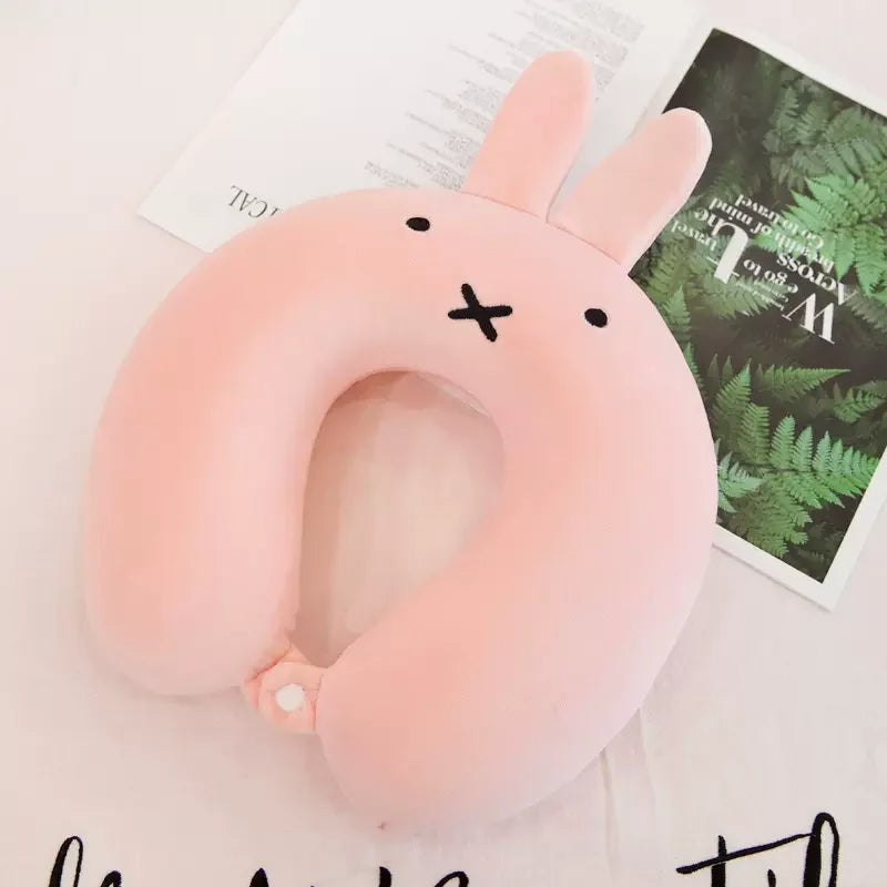 Cartoon Miffys U Pillow Cute Rabbit Memory Foam Neck Pillow Office Airplane Car Pillow Sofa Cushion Decoration Birthday Gifts