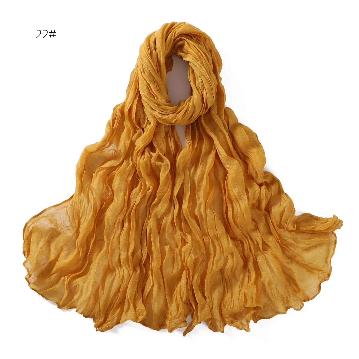 Crumpled Scarf For Women Girls Students Spring New Solid Color Cotton Voile Thin Scarves Soft Knitting Shawl Female Wrap Shawls