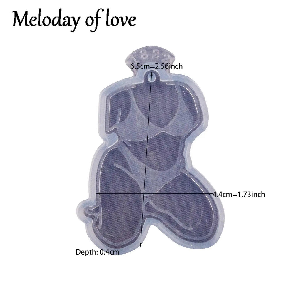 Glossy Girl Bikini Epoxy Silicone Resin Keychain Molds, Chocolate Fondant Sugarcraft Sugar Craft Swimsuit Molds DIY Cake DY1837