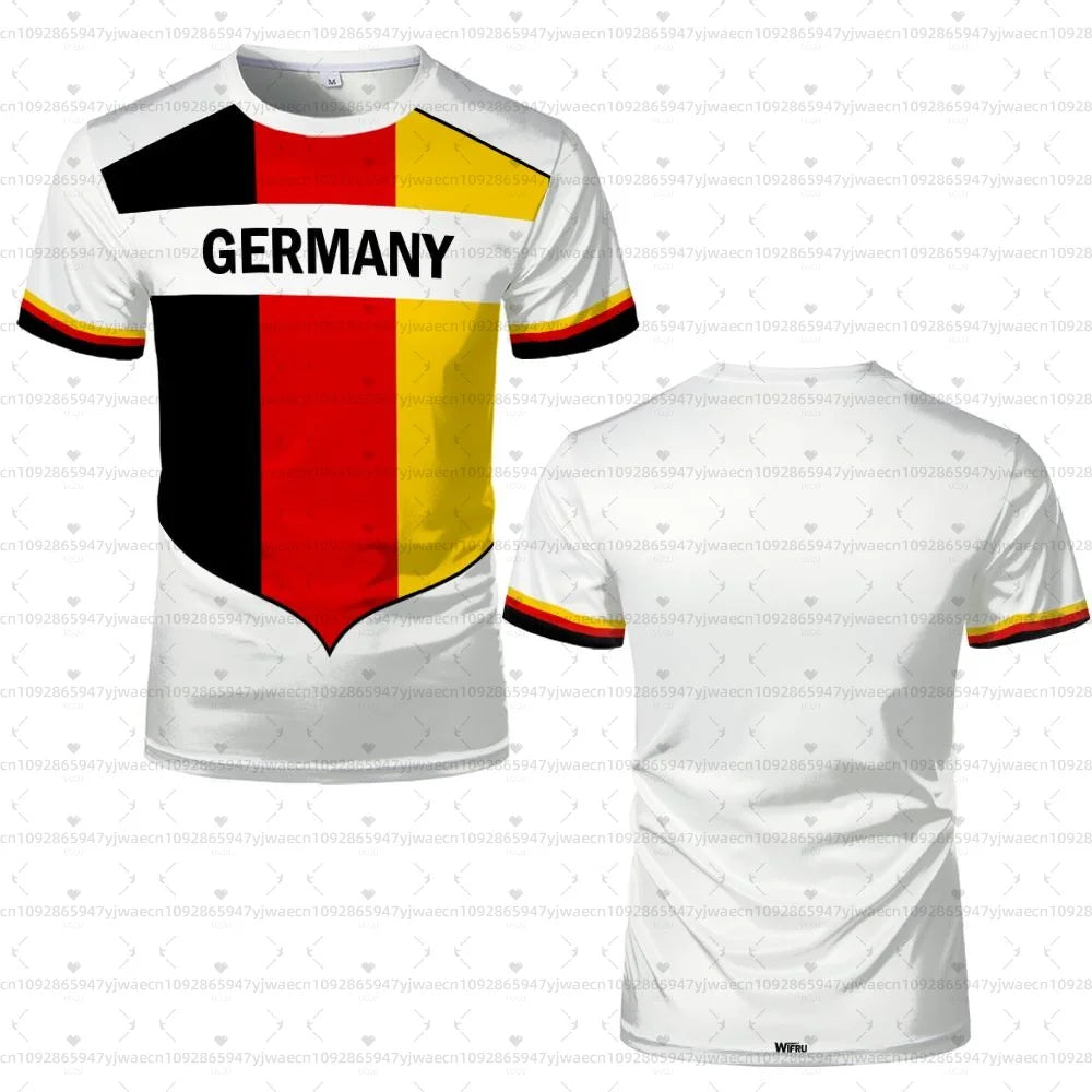2026 men Germany Football Jersey Flag Print T-shirt Men Women Quick Dry Soccer Training Casual Streetwear Short Sleeve Sport Top