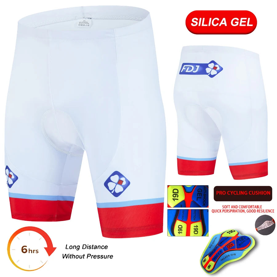 2026 FDJ Shockproof Summer Cycling Shorts 19D Gel Pad Cycling Short Pants Mountain Bike Shorts Cycling Clothing Bicycle Clothes