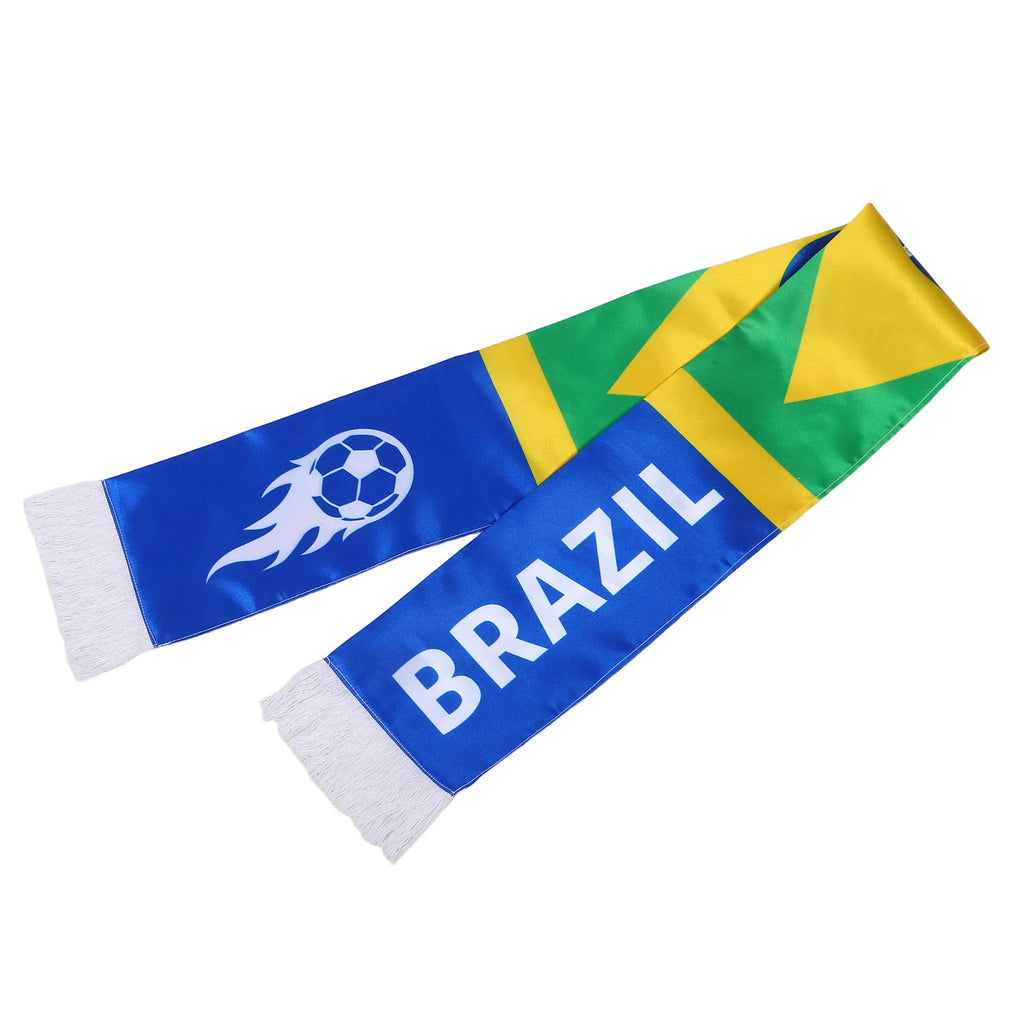 Brazil 2026 Soccer Fan Scarf Tassel National Football Sport Party Supplies Game Day Wear Football Accessories Scarf Soccer