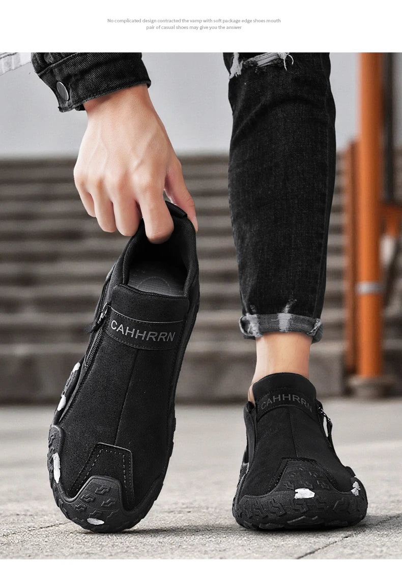 Man Sneakers Designer Short Boots Fashion Leather Men Casual Shoes Comfortable Outdoor Lightweight Flats Anti Slip Walking Shoes