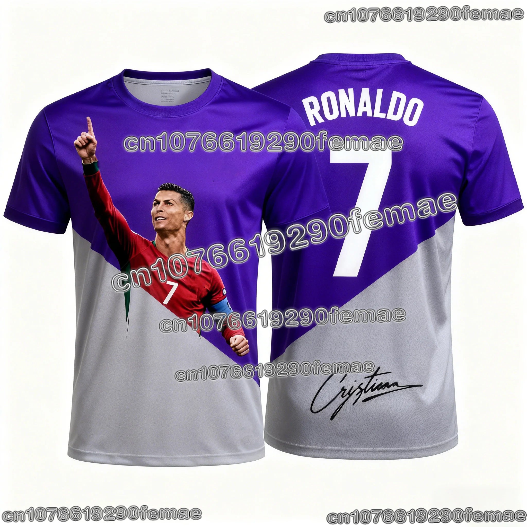 Ronaldo 7 Football Jersey ChatGPT AI Fan Edition Summer Soccer Training Tops Casual Comfortable Sportswear for Men and Children