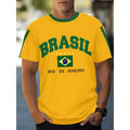 Brazilian Football Pattern T-Shirt For Men Brazil Sports Jerseys 3D Printed Tees Casual Short Sleeve O-Neck Tops Street T Shirts