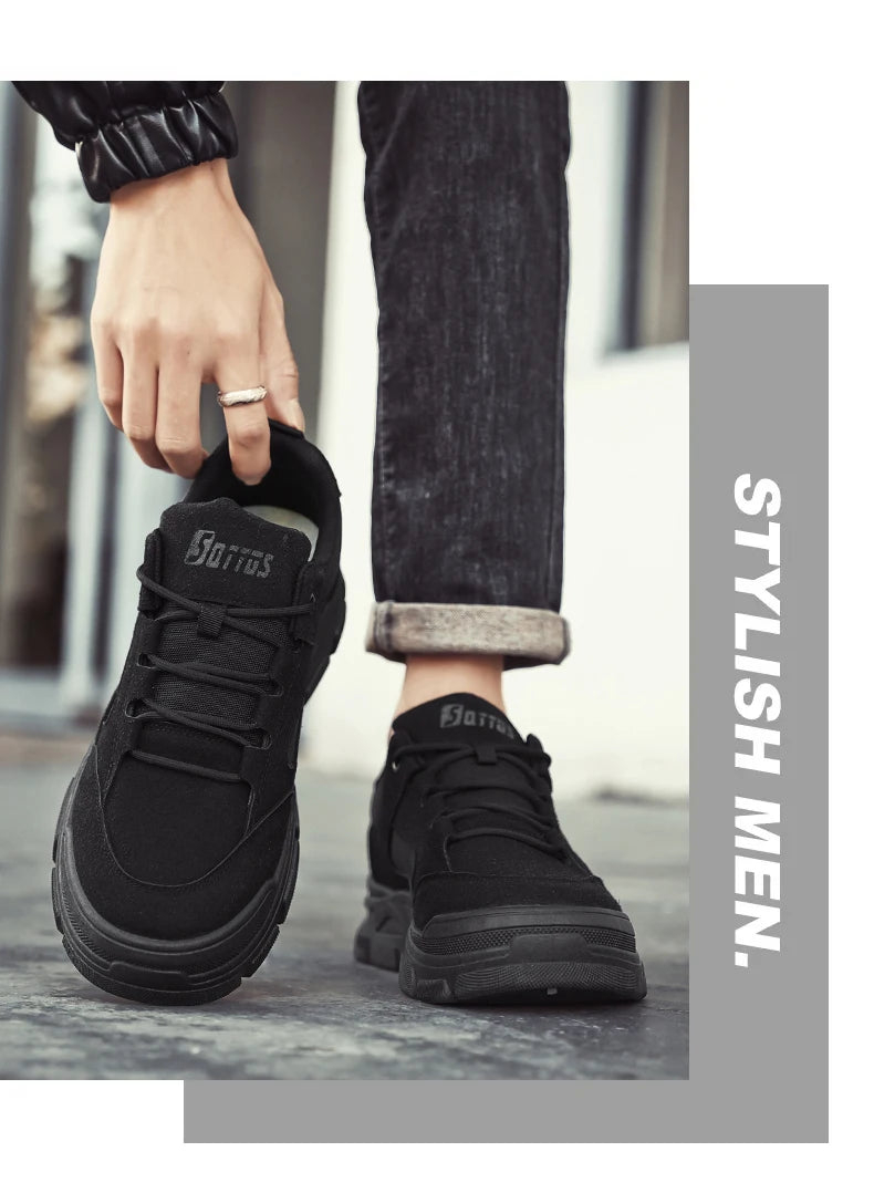 Hiking Shoes Sporty Simple Comfortable Men's Spring New Breathable Anti Slip Wear Breathable Fashionable Trendy Board Shoes